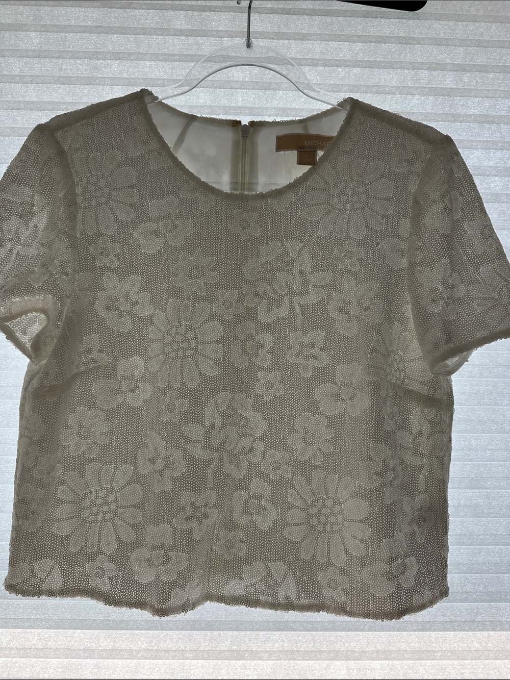 MICHAEL Michael Kors Cream Floral Lace Crop Top